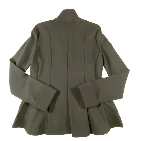 Joseph Ribkoff Black Military Peplum Jacket Gold Crest Button Mandarin Collar - Picture 5 of 12